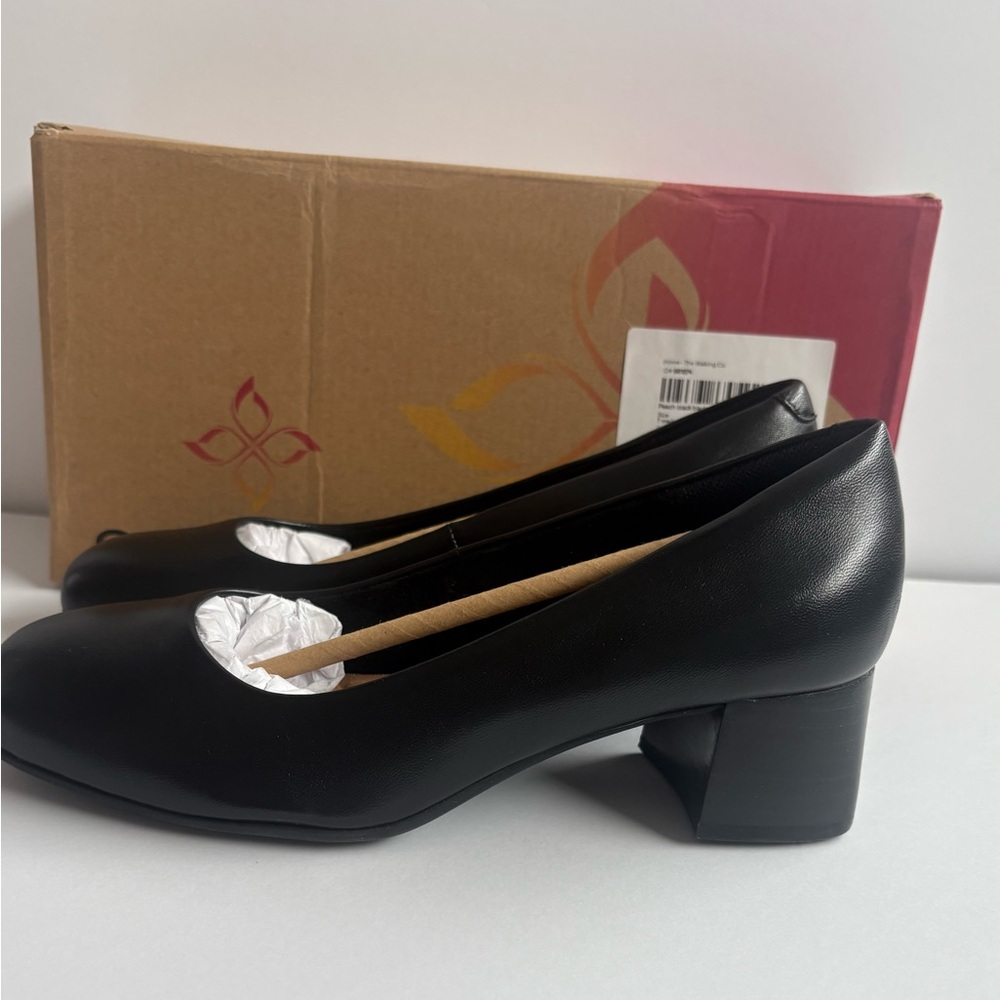 Comfortiva Black Leather Comfort Pumps Heels 7 M 38 Euro NIB - Picture 3 of 10